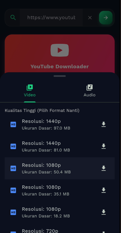 YoutubeDownloadScreen
